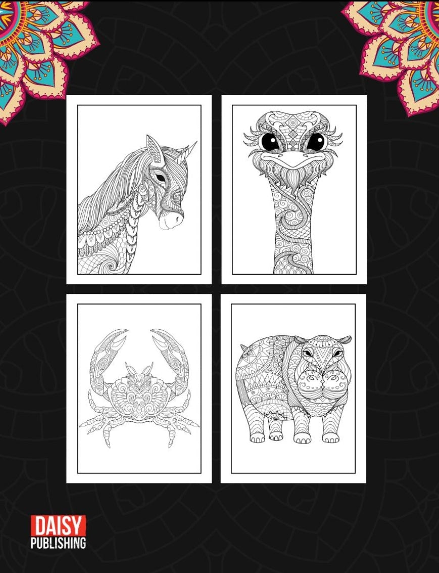 50 Amazing Animal Mandalas: A Mindful Coloring Book for Relaxation and Stress Relief